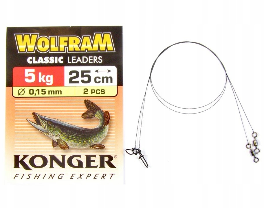 KONGER Przypony Wolframowe 25cm / 5kg - 2szt.
