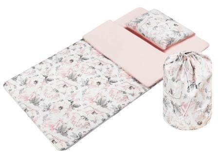 Bubaland Śpiwór dla dzieci do spania Flowers różowy - Bawełna
