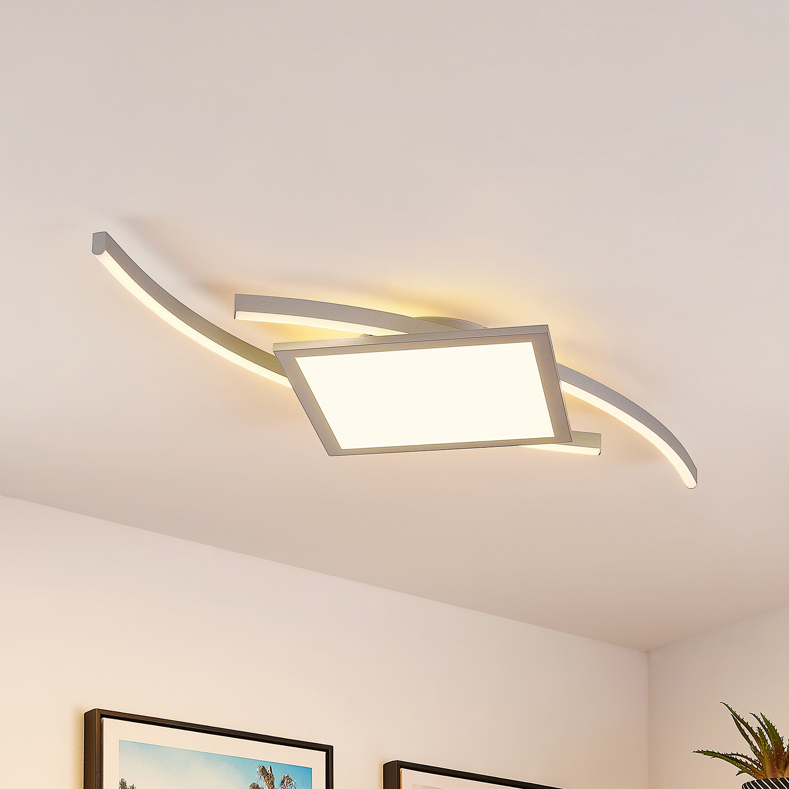 LUCANDE Lucande Tiaro lampa sufitowa LED, kątowa, 42,5 cm