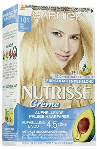 Garnier Nutrisse Creme Coloration Extra jasne farba do włosów (blond 101, zabarwienie na włosy na stałe z 3 naehrenden olejami) -częściowy Pack (3 X 1 sztuki)