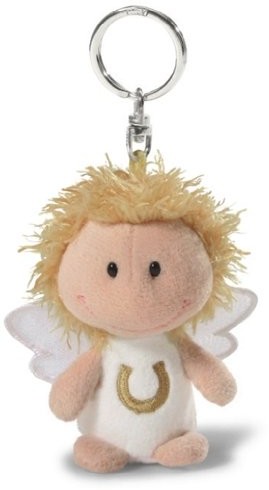 Nici NICI 34555  anioł stróż, jeśli mam uważaj na Ciebie, breloczek do kluczy, 7 cm, biały