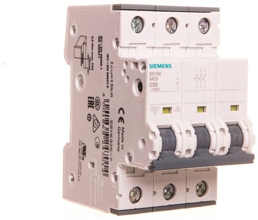 Siemens Wyłącznik nadprądowy 3P C 25A 6KA AC 5SY6325-7