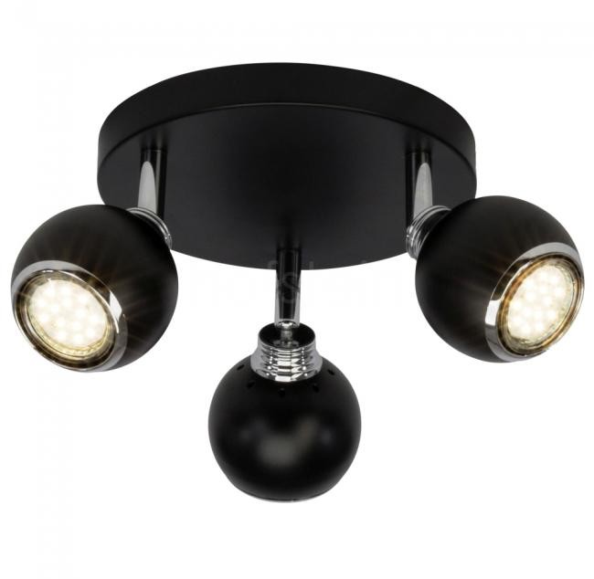 Brilliant Oświetlenie Ina Lampa w kształcie rondla z reflektorkami LED Chrom, Czarny, 3-punktowe G77734/06