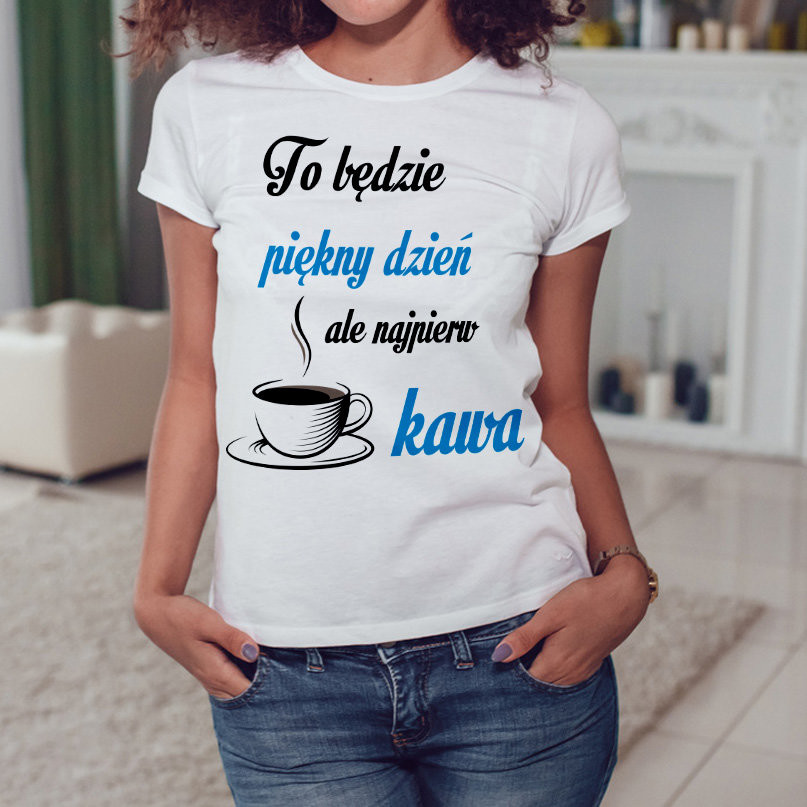 Poczpol To będzie piękny dzień ale najpierw kawa - koszulka damska JTC01