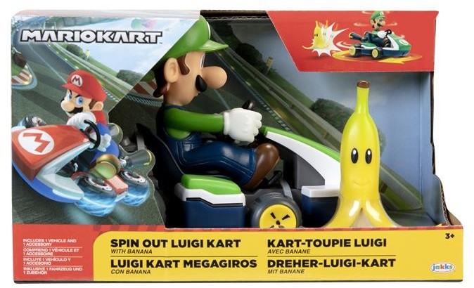 Jakks Pacific Super Mario. Obracający się gokart - Luigi