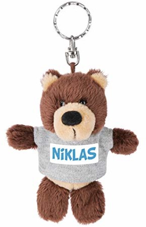 NICI NICI 44690 breloczek do kluczy niedźwiedź z T-shirtem Niklas 10 cm, brązowy 44690