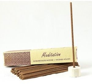Song Of India Nie zawierające bambusa kadzidła indyjskie z ceramicznym stojakiem MEDITATION 50 sztuk
