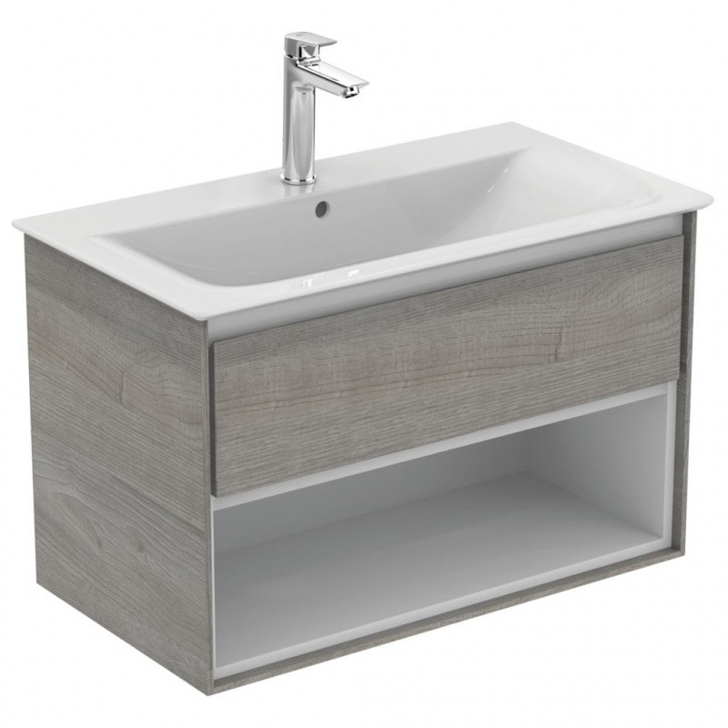 Ideal Standard Connect Air Szafka pod umywalkę 80x51,7x44 cm jasnoszare drewno/biała mat E0827PS