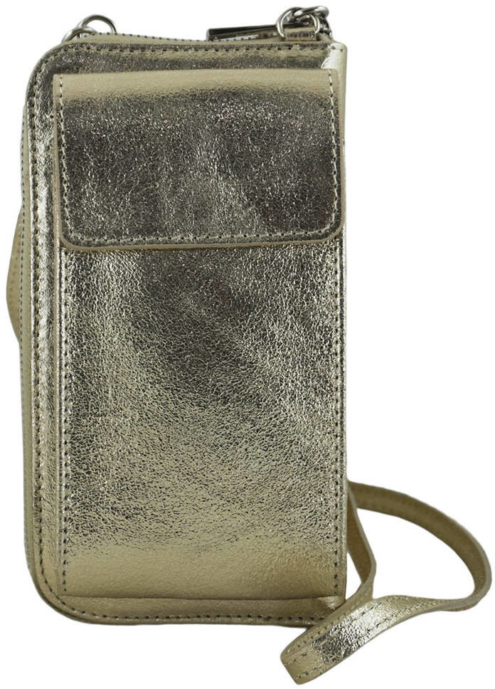 Barberini's Portfel / etui na telefon ze skóry metalizowanej - Złoty idx_908/1-17
