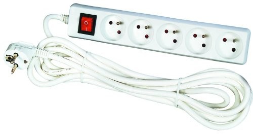 Voltman voltman dio013035 5-krotny listwa zasilająca, z przełącznikiem, długość kabla: 1,5 m