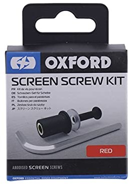 Oxford Screen osłona przeciwwiatrowa, śruby zapasowe czerwone OX567