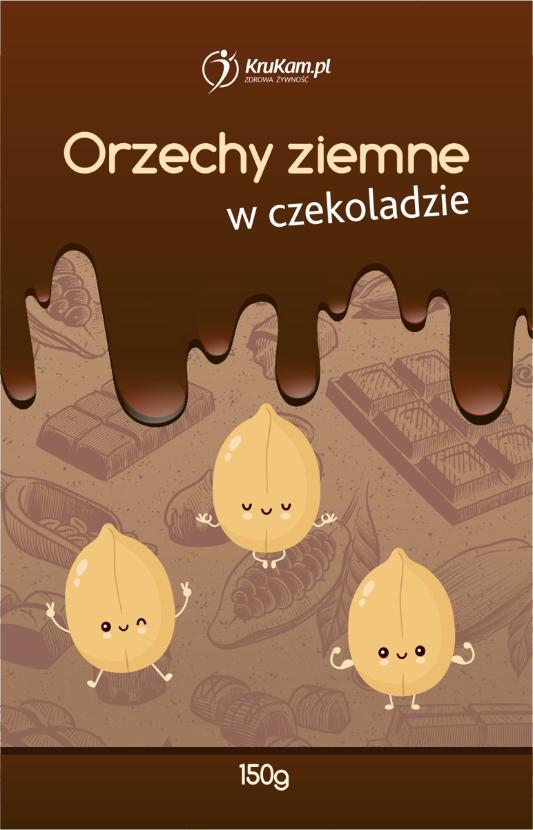 KruKam Orzechy ziemne w czekoladzie bez dodatku cukru 150g