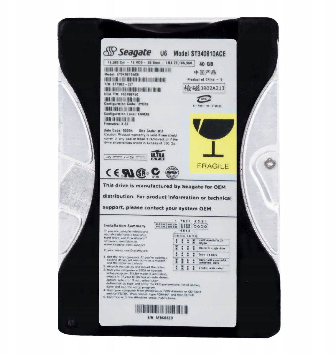 Seagate 40GB 5.4K 2MB Ata 3.5'' ST340810ACE