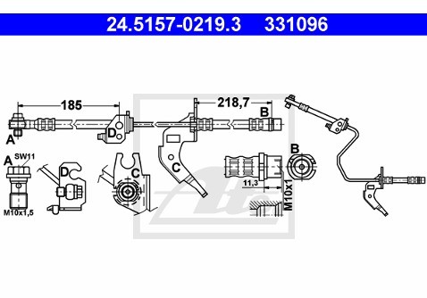ATE Przewód hamulcowy elastyczny 24.5157-0219.3