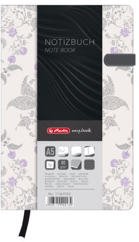 Herlitz 11369352 writing notebook my. book Lady, Dream Garden, z zamkiem magnetycznym, A5, 96 arkuszy linie 11369352