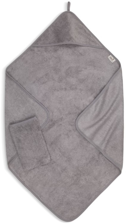 TIMBOO ANTRACYT - 95x95 - Ręcznik z  Kapturkiem i Myjką - Timboo ANTRACYT 95X95