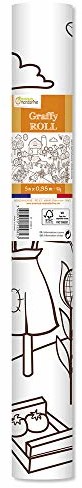Avenue Mandarine Avenue Mandarine GY082C Graffy Roll papier plakatowy do malowania, 90 g, rolka 5 m x 0,35 m, nadaje się do flamastrów i pisaków, 1 sztuka, mały świat rolników GY082C