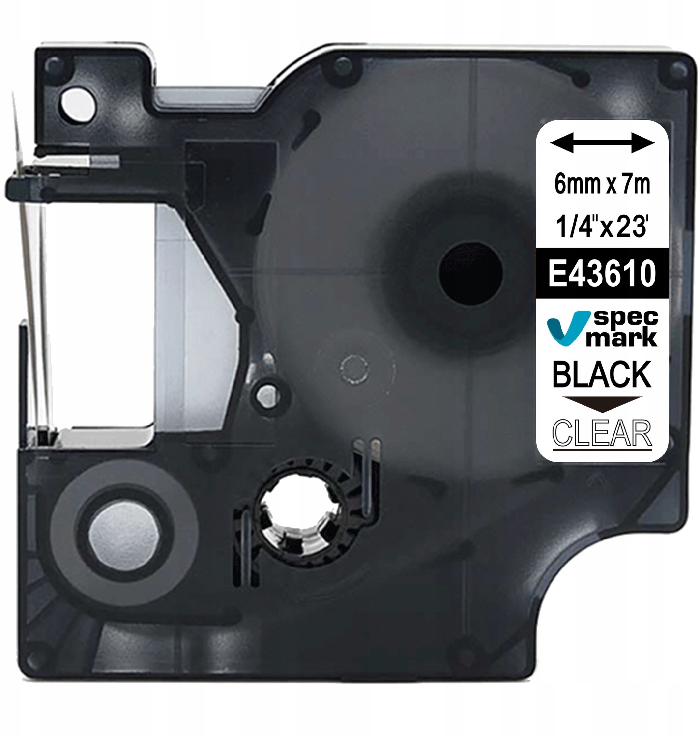 Dymo Taśma do D1 43610 6mm/7m przezroczy/czarny