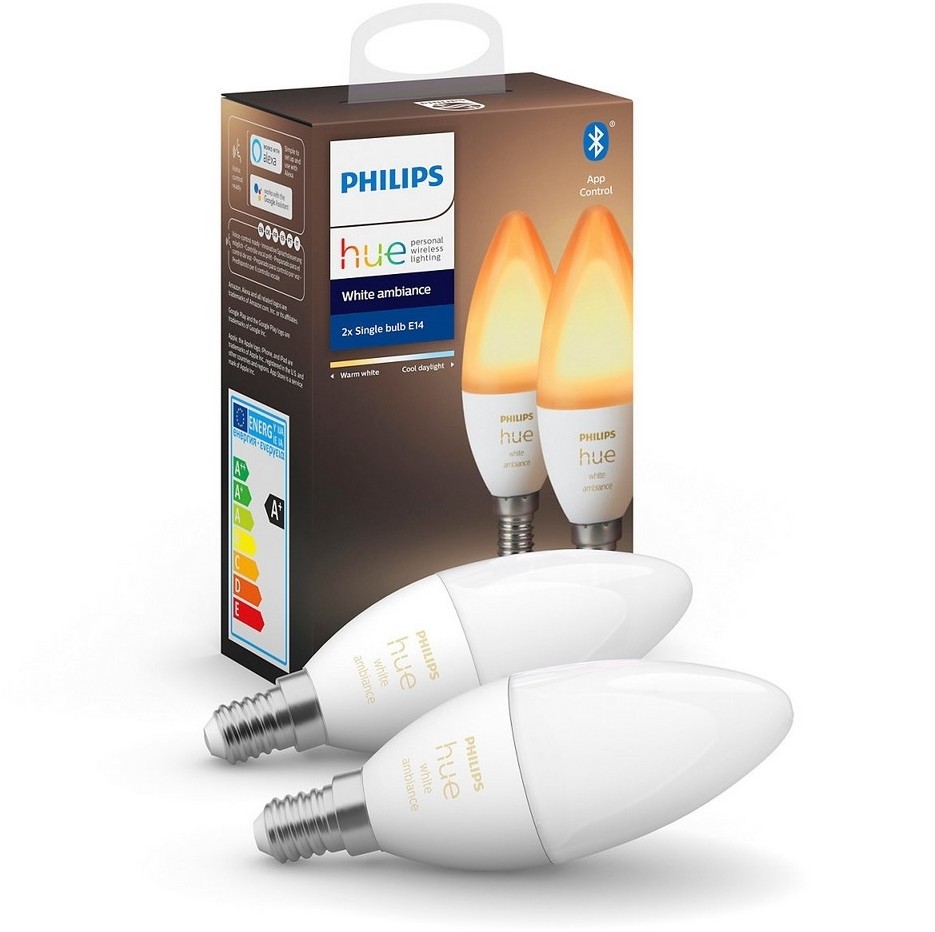 Philips ZESTAW 2x LED Żarówka ściemnialna HUE WHITE B39 E14/5,2W/230V 2200K-6500K