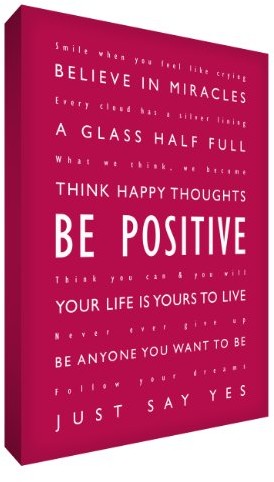 Feel Good Art Positive grubszy ścienne na płótnie, 36 x 24 cm, bardzo duża, A1, różne czcionki, Pinky Czerwony BP2436-05