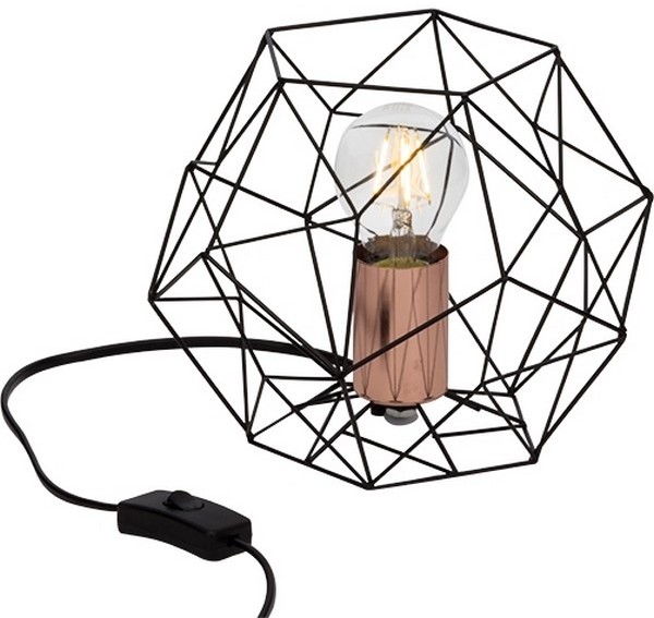 Brilliant lampka biurkowa Synergy E27 czarna/miedziana 93593/76 93593/76