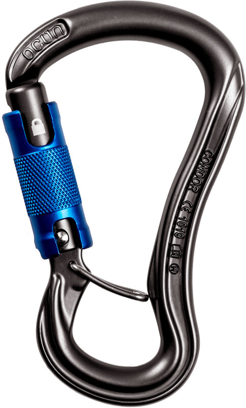 Ocun Condor HMS Triple Karabinek, antracite/blue 2021 Karabinki zakręcane 03550-anthracite/blue