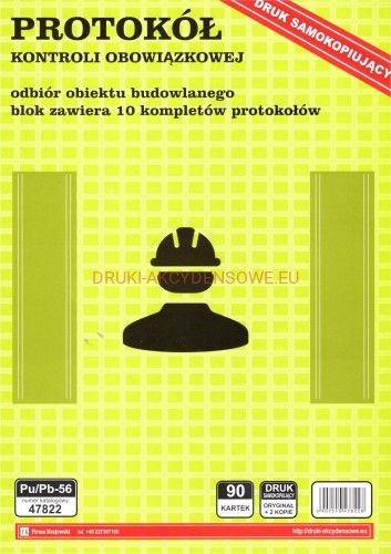 Firma krajewski Protokół kontroli obowiązkowej [Pu/Pb-56] Pu/Pb-56
