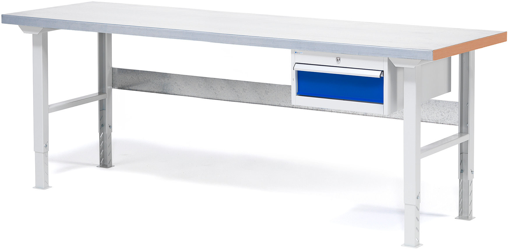 AJ Produkty Stół warsztatowy Blat o warstwie stalowej, 800x750x2000mm