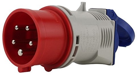 PCE 47422l Caravan-adapter 5-pin ,1 X CEE 16 A, 1 X Schuko 16 A 47422L