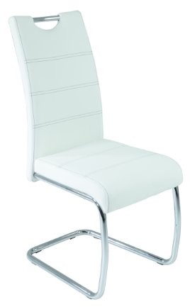 Apollo Flora krzesło odchylane, metalowy, chromowany stelaż z okrągłej rury, obicie ze sztucznej skóry 810811