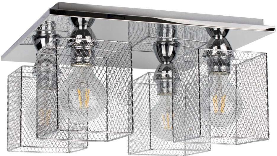 Spotlight Industrialna LAMPA sufitowa NORMAN 8175428 metalowa OPRAWA druciane klatki loftowy plafon chrom 8175428
