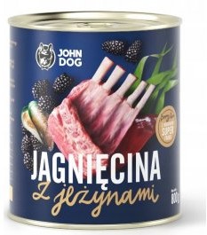 John Dog John Dog Karma Mokra Berry Line Jagnięcina z Jeżyną 800gPSIAKOM :)
