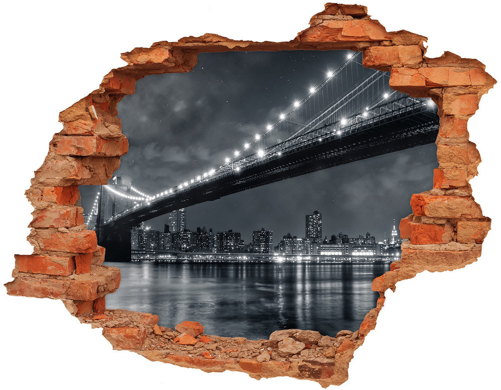Wallmuralia.pl Fototapeta dziura na ścianę 3d Most Brookliński