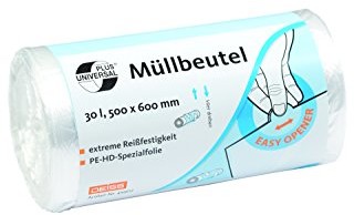 DEISS UNIVERSAL PLUS Zestaw deiss uniwersalny 49902 worek na śmieci, 500 MM X 600 MM, 30 L, przezroczysty (100 szt.)