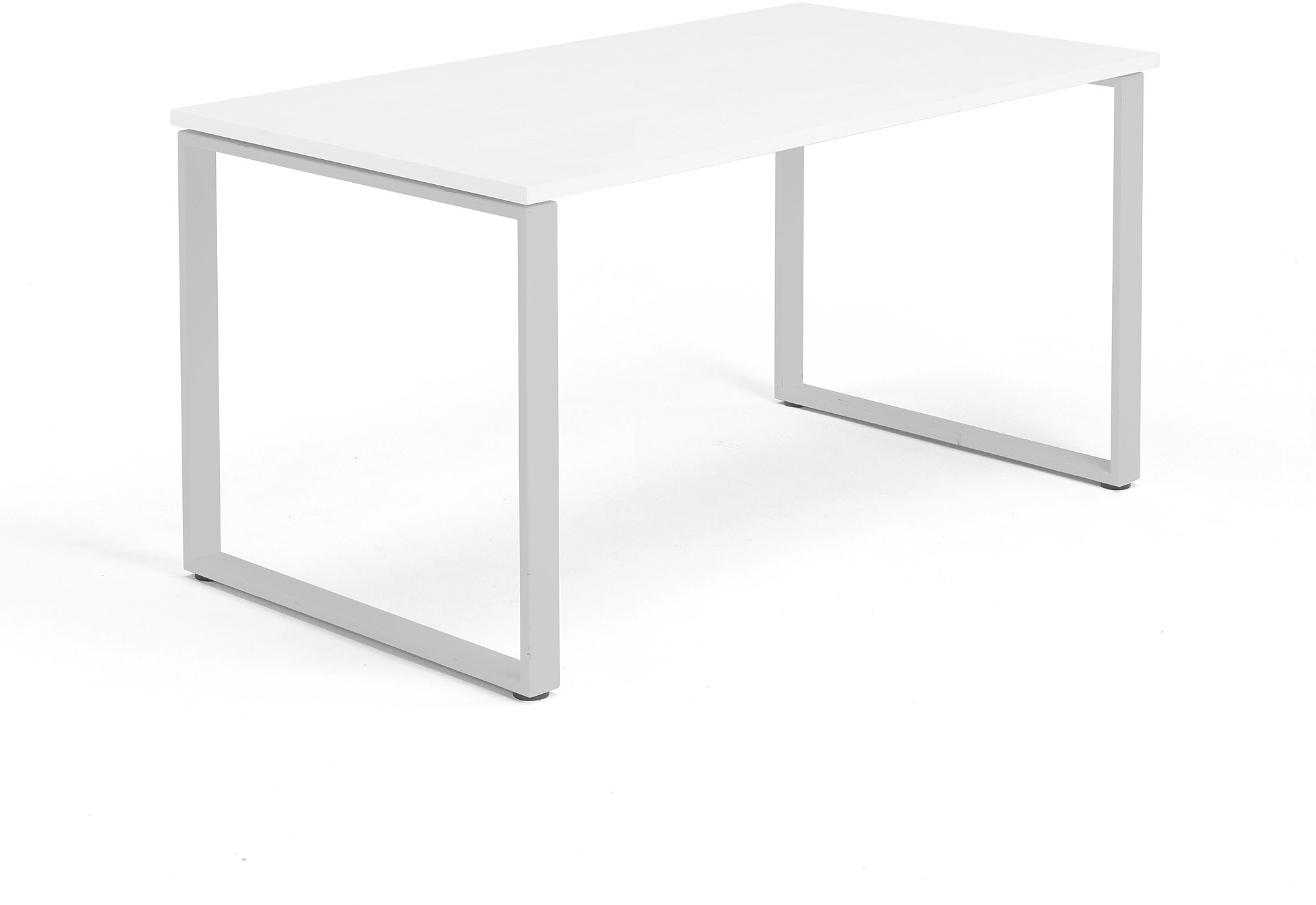 AJ Biurko Modulus rama O 1400x800 mm srebrna rama białe 1611823