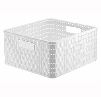 Rotho Koszyk do przechowywania kwadratowy 14 L COUNTRY biały 1116801100