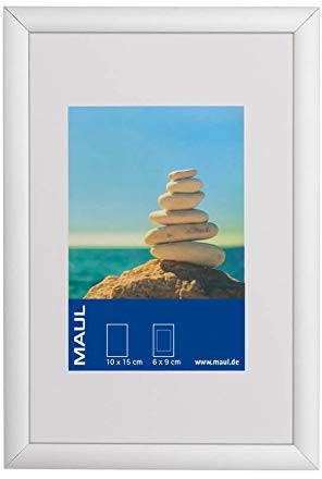 Maul Bilderrahmen Aluminium, für Bildgrößen 10 x 15 cm, mit Passepartouteinleger, silber