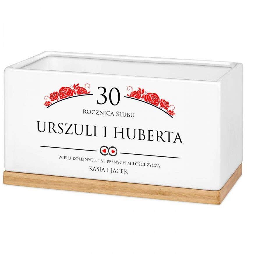 Blumfeldt Murrano osłonka ceramiczna z nadrukiem dla pary na 30 rocznicę ślubu PDC1-032