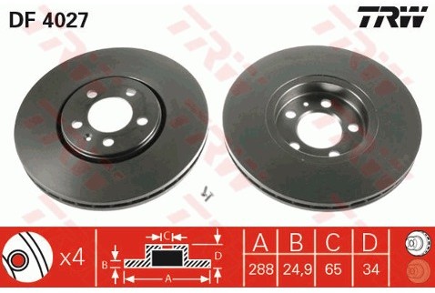 TRW Tarcza hamulcowa DF4027