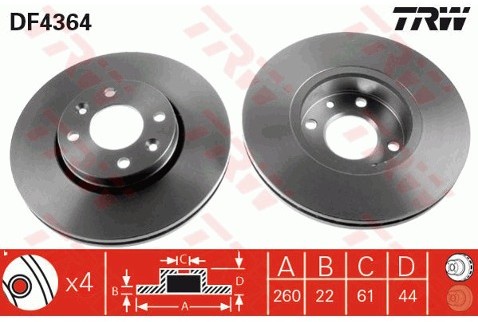 TRW Tarcza hamulcowa DF4364