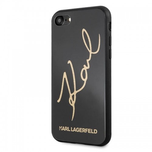 Karl Lagerfeld Double Layers Glitter Signature Case - Etui iPhone 8 / 7 (Black)