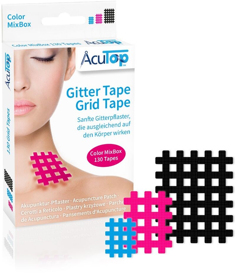 Acutop Zestaw AcuTop Gitter Tape - plastry krzyżowe na punkty spustowe i akupunkturowe (Grid Tape Color MixBox)