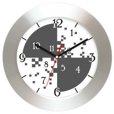 Atrix Zegar ścienny aluminiowy cyferki #4 AL2412BL