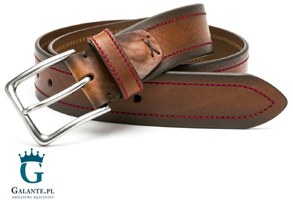 Miguel Bellido Brązowy pasek skórzany casual jeans Miguel Bellido 4975-40-1612-13 4975-40-1612-13