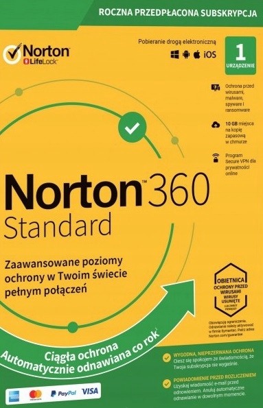 Symantec 360 Standard 1 Pc 1 Rok +10 Gb +Secure Vpn
