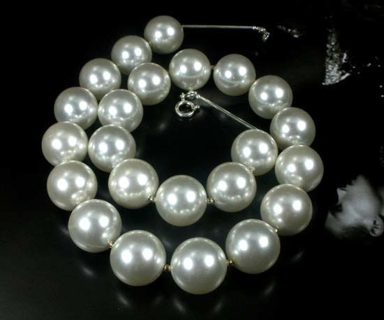 Arande PROMOCJA DUŻE PERŁY SEASHELL NASZYJNIK 16MM 1093015629