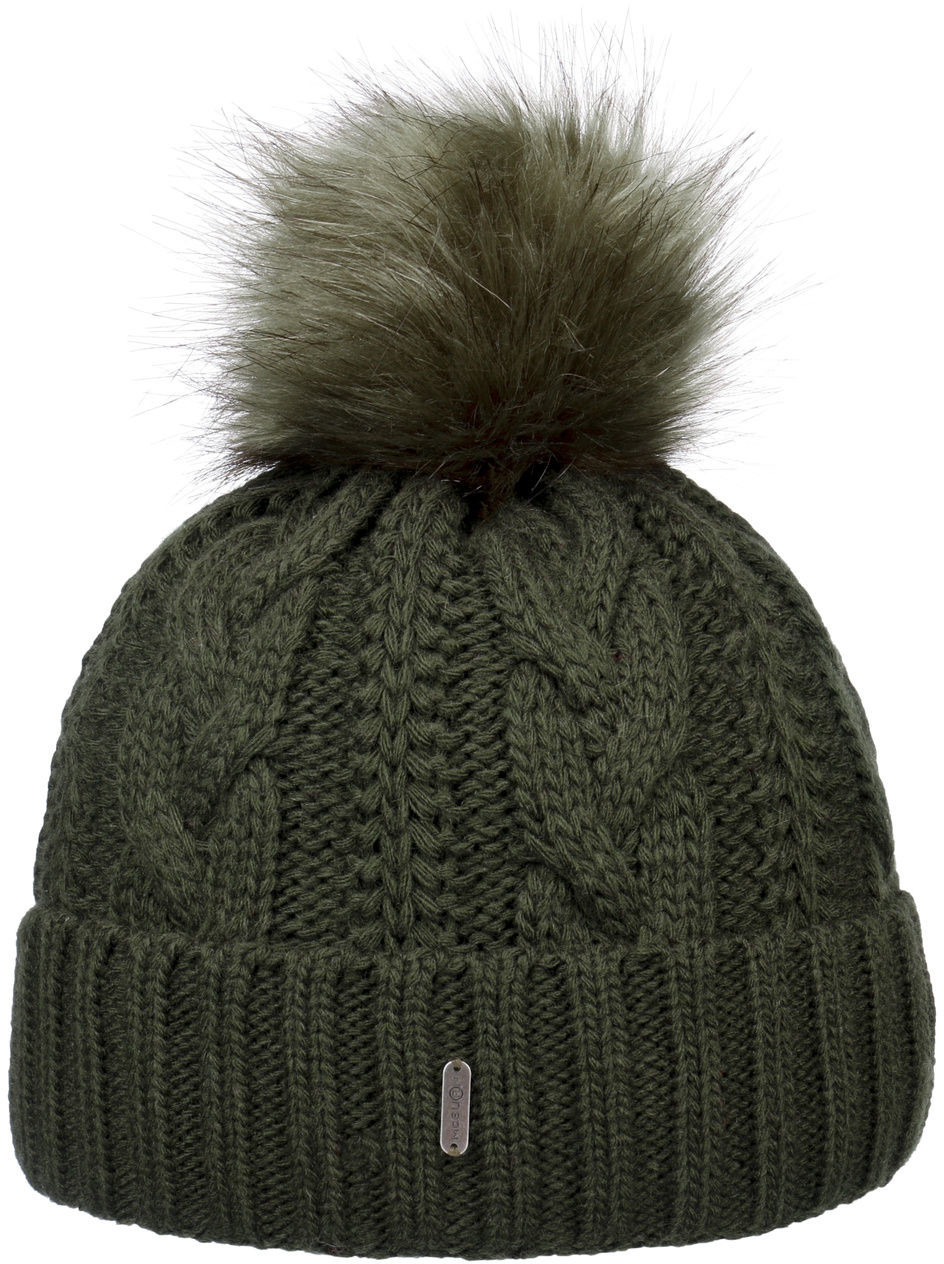 Czapka z Mankietem Cable Knit by McBURN, ciemnozielony, One Size