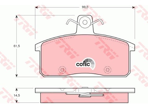 TRW Zestaw klocków hamulcowych, hamulce tarczowe GDB3202
