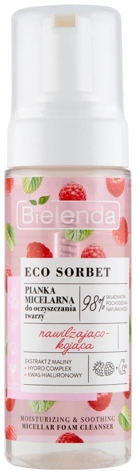 Bielenda Bielenda Eco Sorbet Malina Pianka micelarna do oczyszczania twarzy nawilżająco-kojąca 150ml