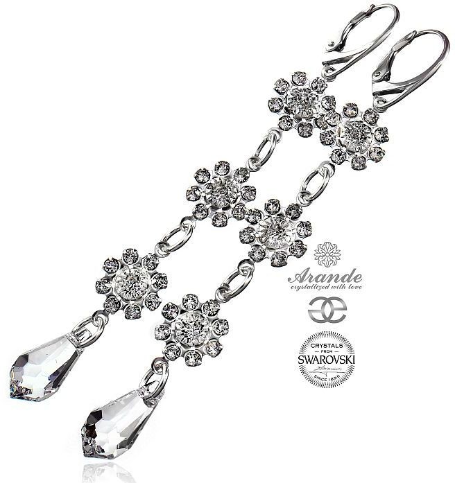 Swarovski piękne długie KOLCZYKI CRYSTAL FEEL LONG SREBRO